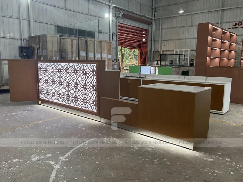 Wood White Beverage Counter Assembly Set