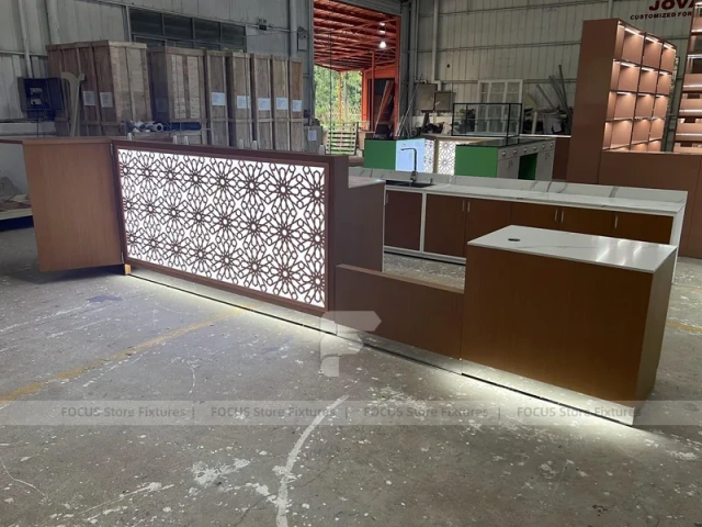 Wood White Beverage Counter Assembly Set