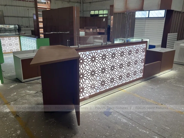 Wood White Beverage Counter Assembly Set