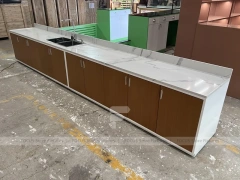 Wood White Beverage Counter Assembly Set