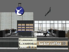Wood White Bubble Tea Shop Counter