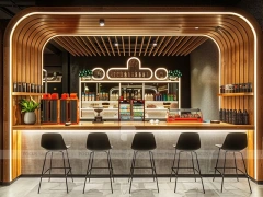 Wood White Coffee Island Kiosk