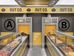 Yellow Beverage Kiosk Corner Store Layout