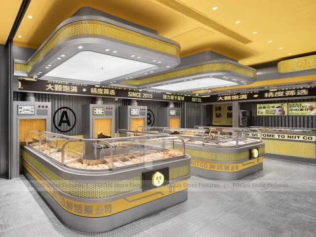 Yellow Beverage Kiosk Corner Store Layout