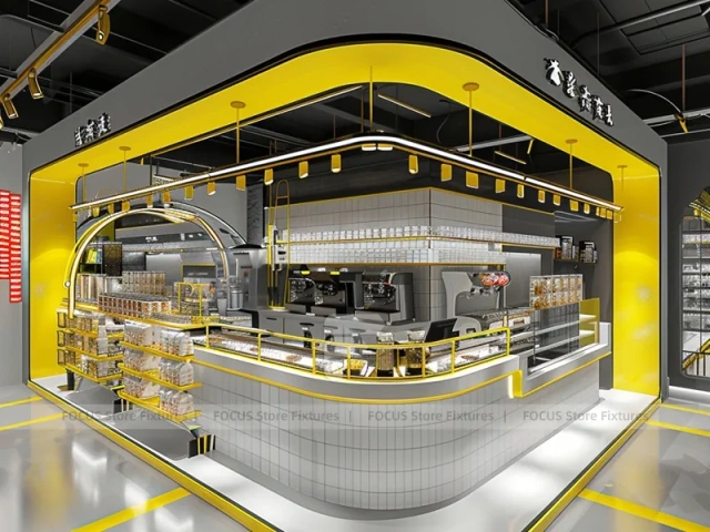 Yellow Frame Dessert Beverage Kiosk