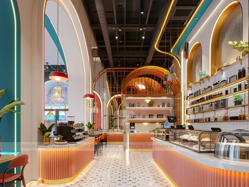 Yellow Frame Dessert Beverage Kiosk