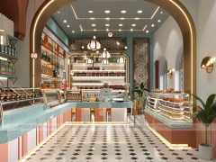Yellow Frame Dessert Beverage Kiosk