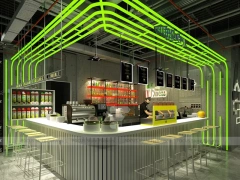 Yellow Frame Dessert Beverage Kiosk
