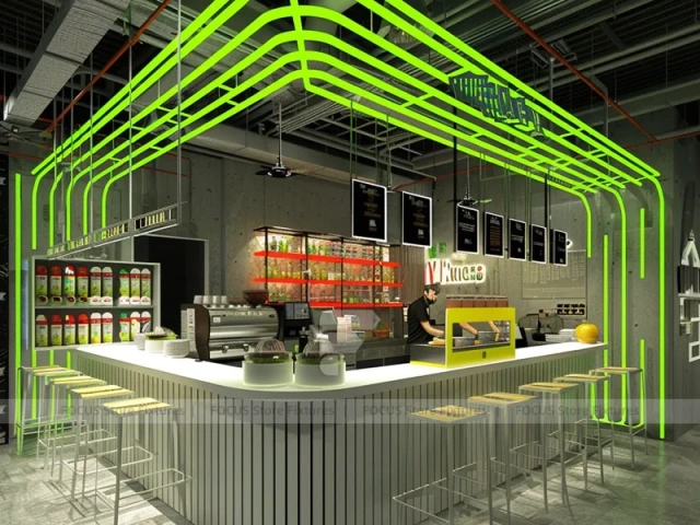 Yellow Frame Dessert Beverage Kiosk