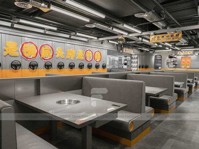Yellow Industrial Beverage Kiosk Counter