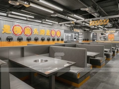 Yellow Industrial Beverage Kiosk Counter
