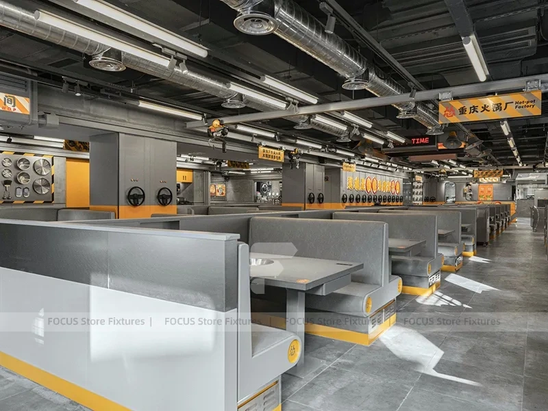 Yellow Industrial Beverage Kiosk Counter