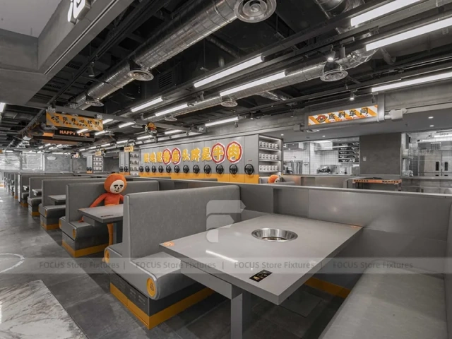 Yellow Industrial Beverage Kiosk Counter