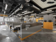 Yellow Industrial Beverage Kiosk Counter