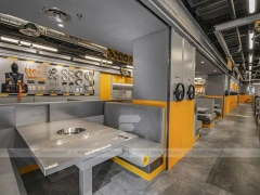 Yellow Industrial Beverage Kiosk Counter
