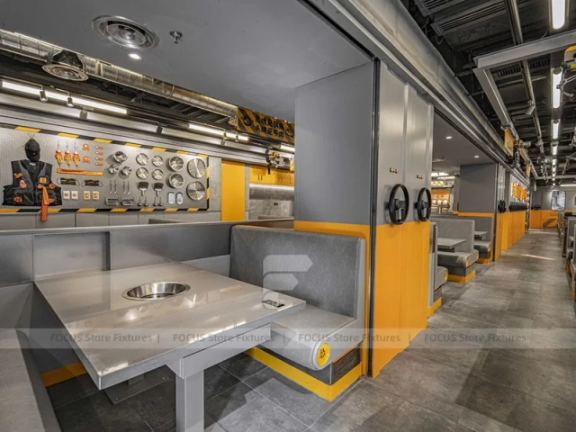 Yellow Industrial Beverage Kiosk Counter