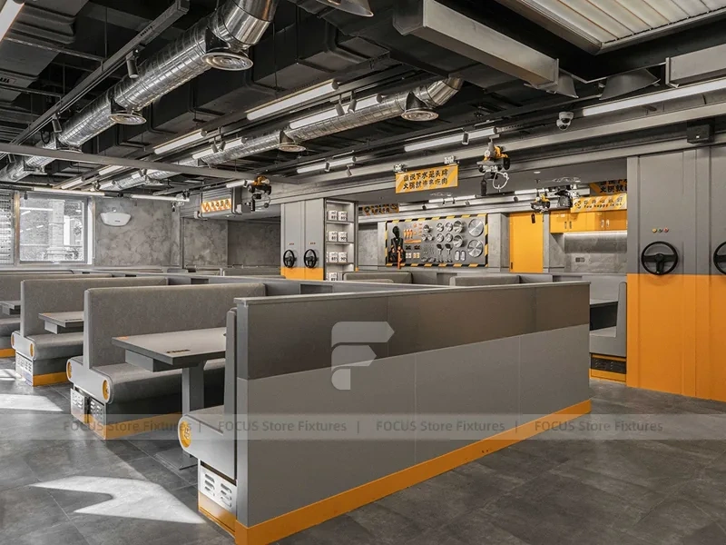 Yellow Industrial Beverage Kiosk Counter