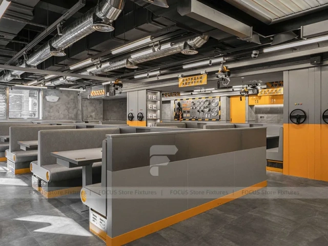 Yellow Industrial Beverage Kiosk Counter