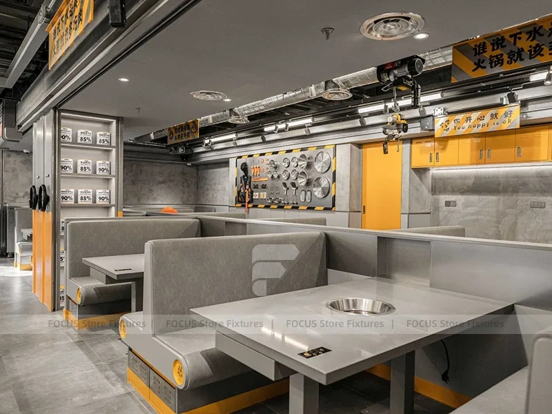 Yellow Industrial Beverage Kiosk Counter