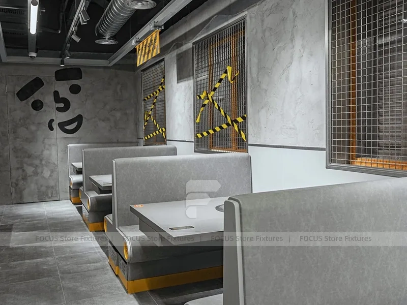 Yellow Industrial Beverage Kiosk Counter