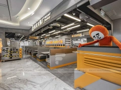 Yellow Industrial Beverage Kiosk Counter