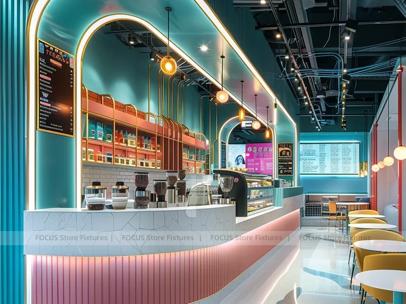 Yellow Ring Coffee Kiosk Island Counter