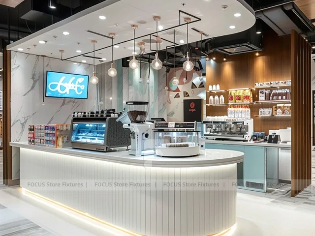 Yellow Ring Coffee Kiosk Island Counter