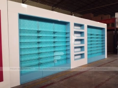 Aqua Pink Pharmacy Wall Shelving Fixture Set