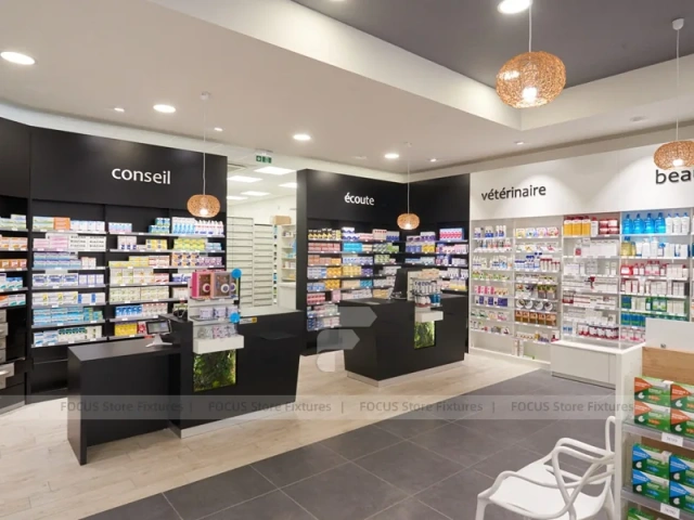 Black Beige Natural Health Pharmacy Wall Display