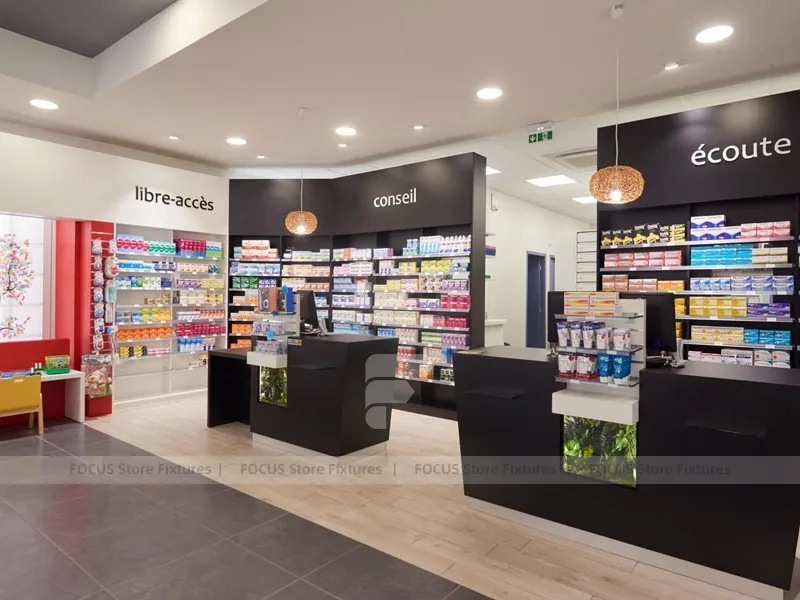 Black Beige Natural Health Pharmacy Wall Display