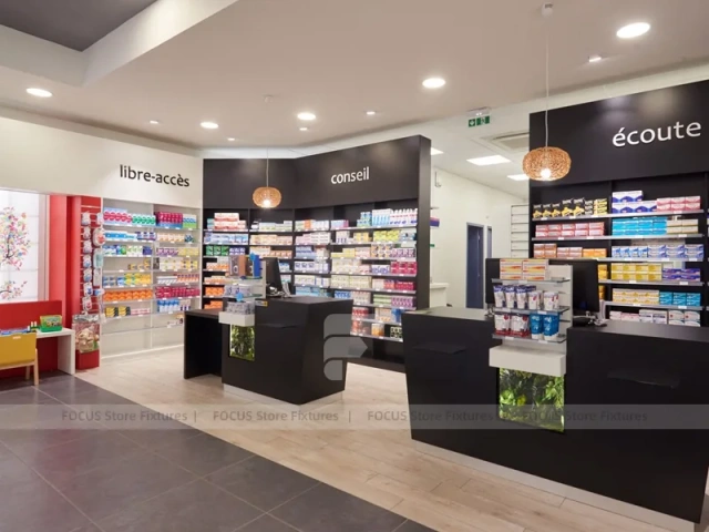 Black Beige Natural Health Pharmacy Wall Display