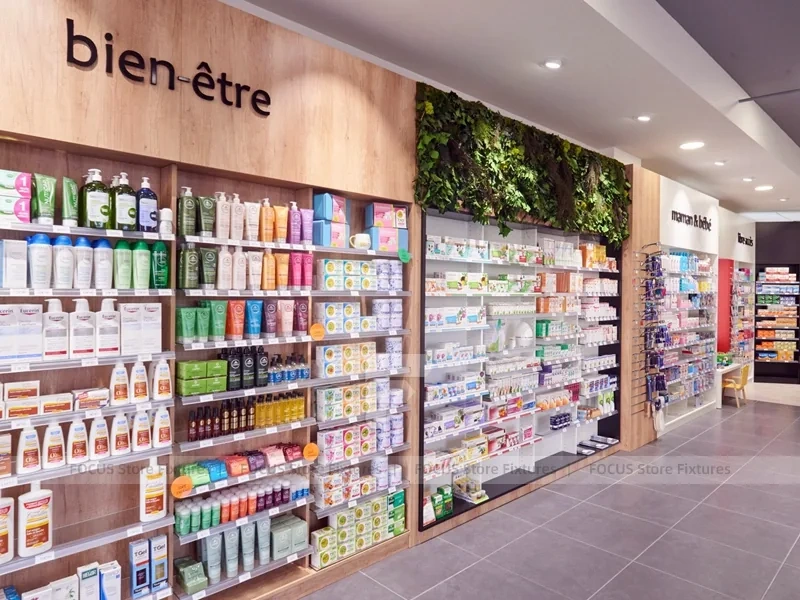 Black Beige Natural Health Pharmacy Wall Display