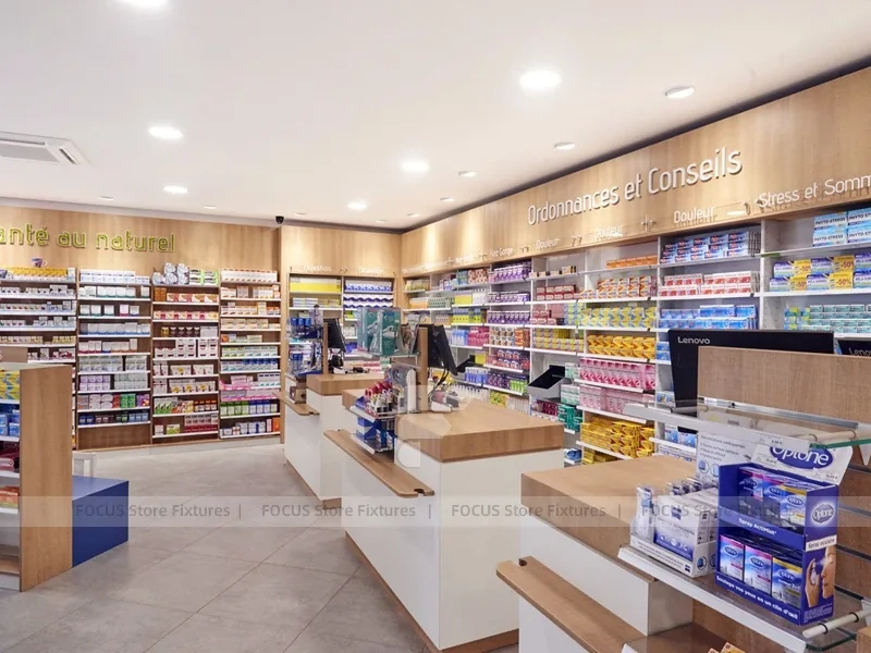 Black Beige Natural Health Pharmacy Wall Display