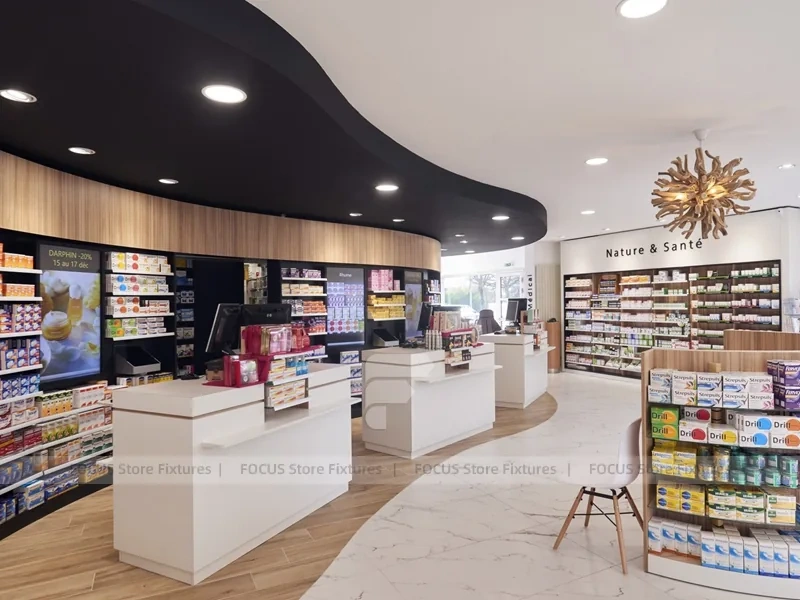 Black Beige Natural Health Pharmacy Wall Display