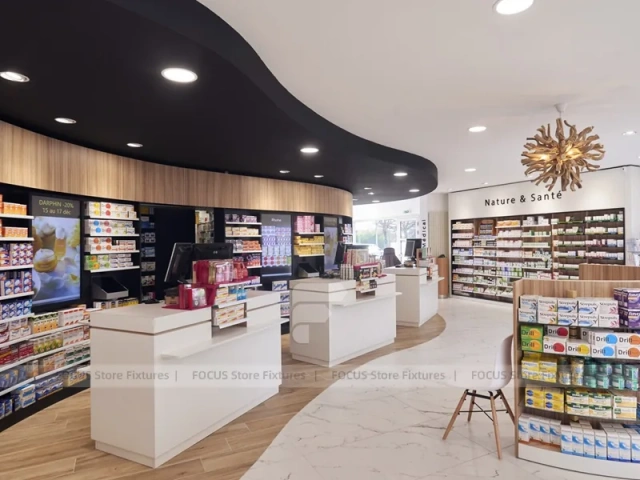 Black Beige Natural Health Pharmacy Wall Display