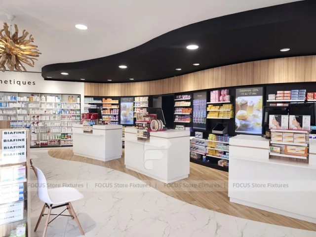 Black Beige Natural Health Pharmacy Wall Display