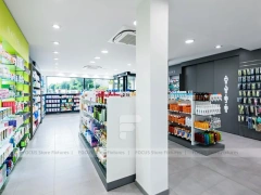 Black Green Medicine Counter Pharmacy Shelving Design