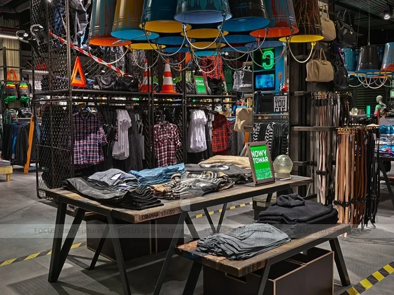 Black Grid Window Apparel Display