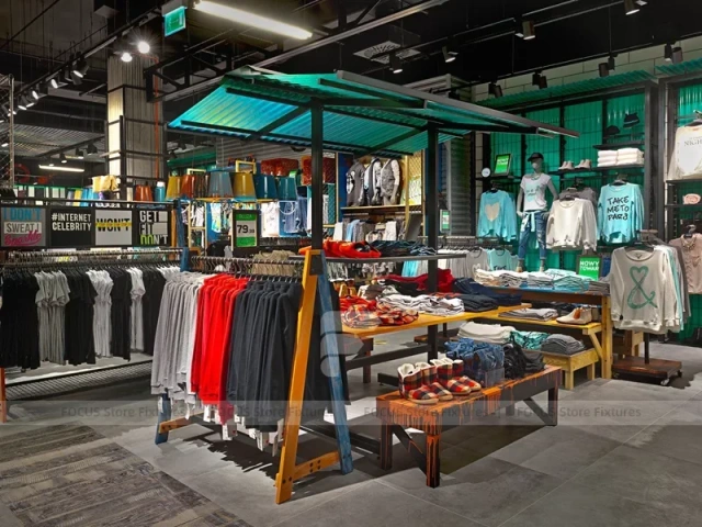 Black Grid Window Apparel Display