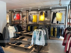 Black Metal Apparel Hanging Rack Wall System