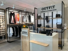 Black Metal Apparel Hanging Rack Wall System