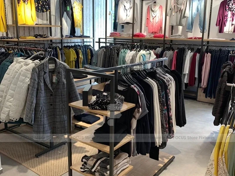 Black Metal Apparel Hanging Rack Wall System