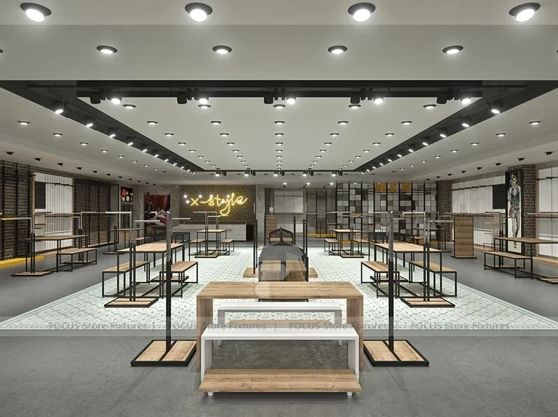 Black Metal Fashion Store Interior Display