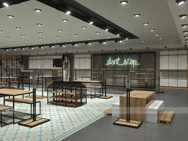 Black Metal Fashion Store Interior Display