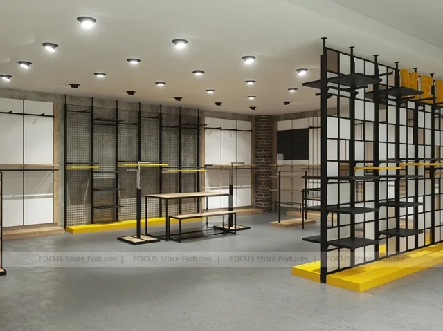 Black Metal Fashion Store Interior Display