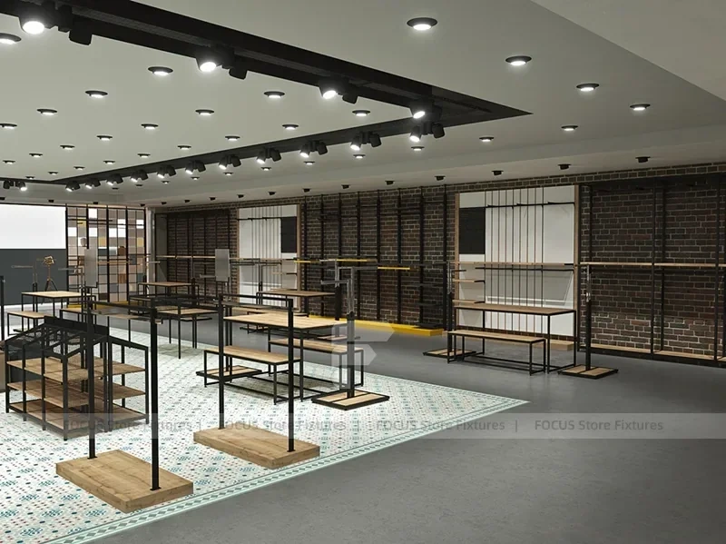Black Metal Fashion Store Interior Display