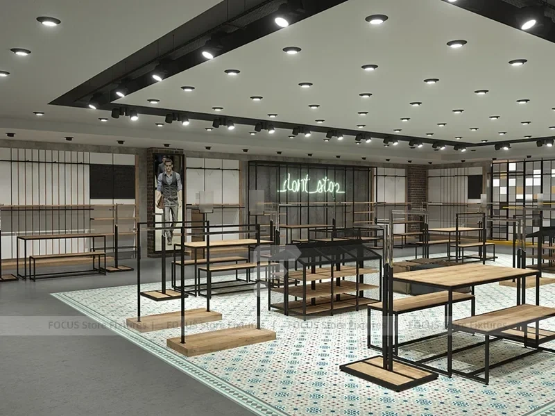 Black Metal Fashion Store Interior Display