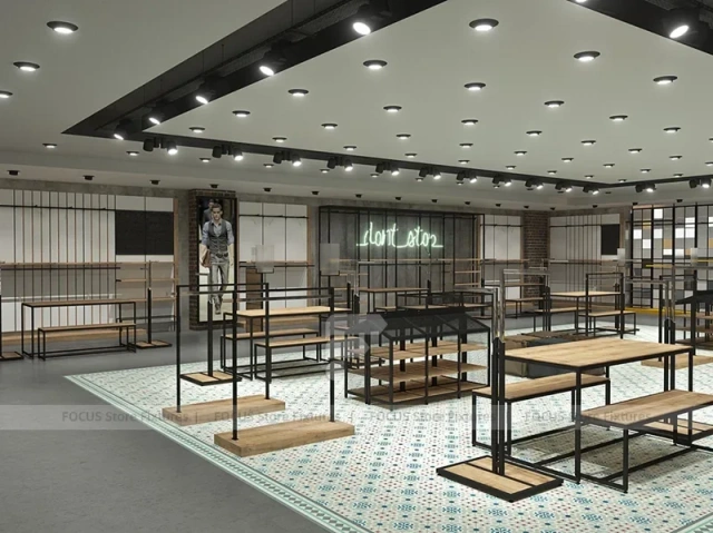 Black Metal Fashion Store Interior Display