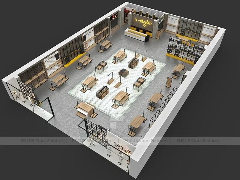 Black Metal Fashion Store Interior Display
