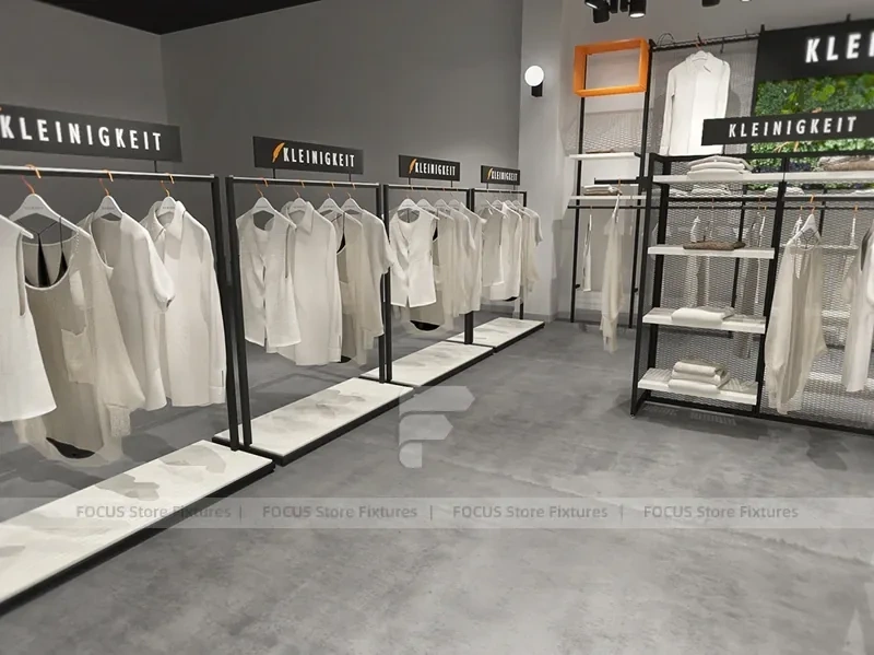 Black Metal Freestanding Apparel Rack System